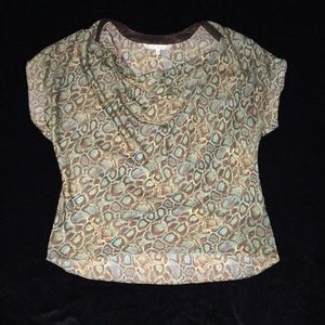 EUC Blouse with attached Necklaces Size Medium